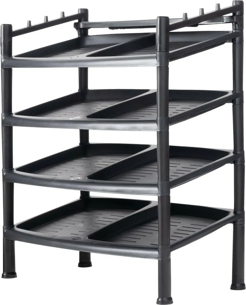 Raft pentru pantofi 4 etaje Black 52 x 34 x 67 cm