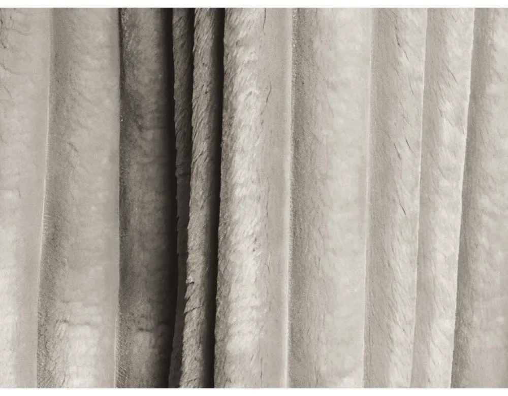 Canapea maro deschis extensibilă/cu spațiu de depozitare cu tapițerie din catifea reiată 266 cm Kini – Makamii