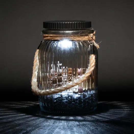 Lampă solară, 3 LED-uri, solar, sticlă, alb