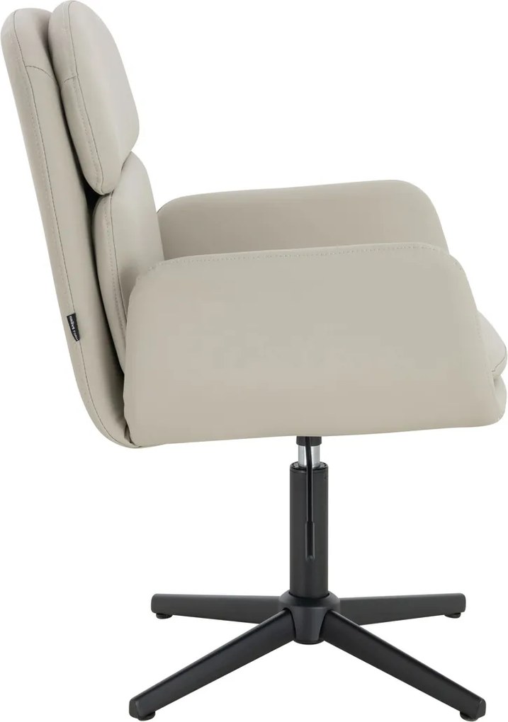 HR480CROSS Scaun Ecru Piele Ecologica Premium Soft cu Bază Neagră