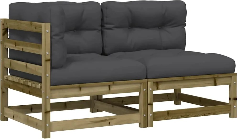 vidaXL Canapea de grădină cu perne și 2 locuri, lemn de pin tratat