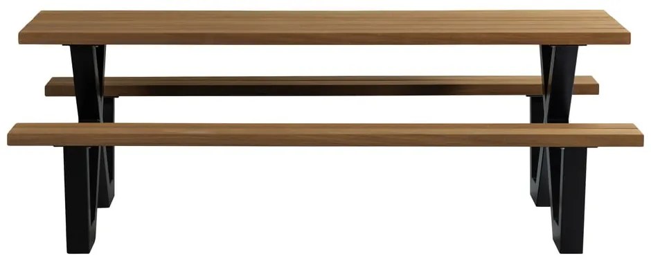 Masă de grădină cu bănci fixe WOOOD Tablo, 206 x 145 cm