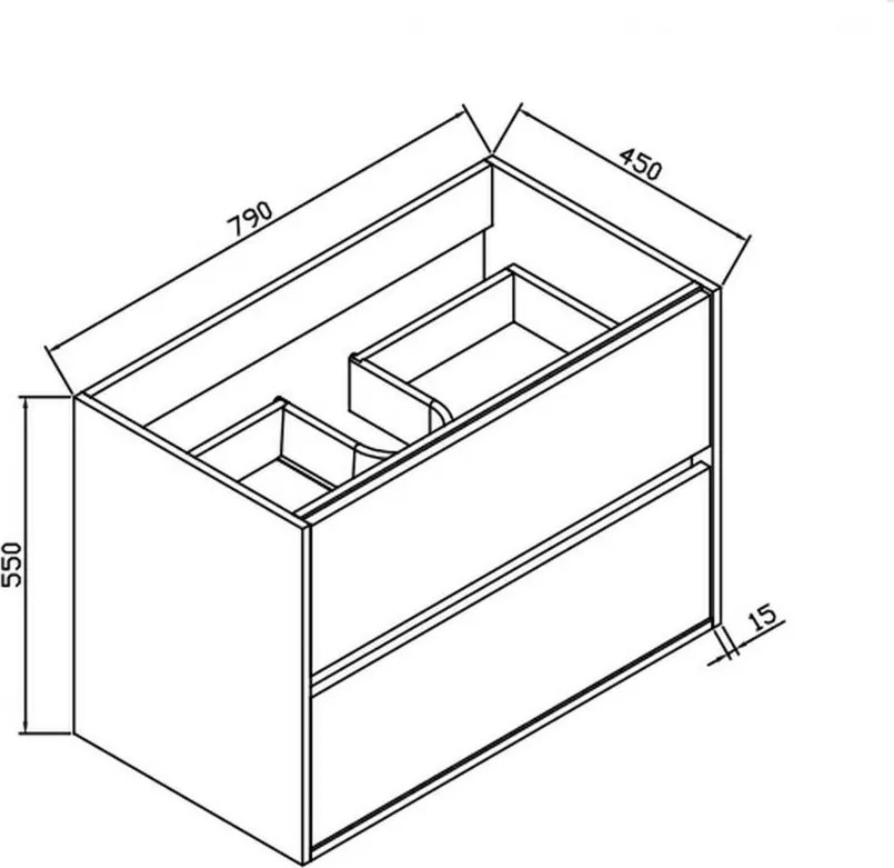 Ginger 80 mobilier de baie inferior cu chiuvetă