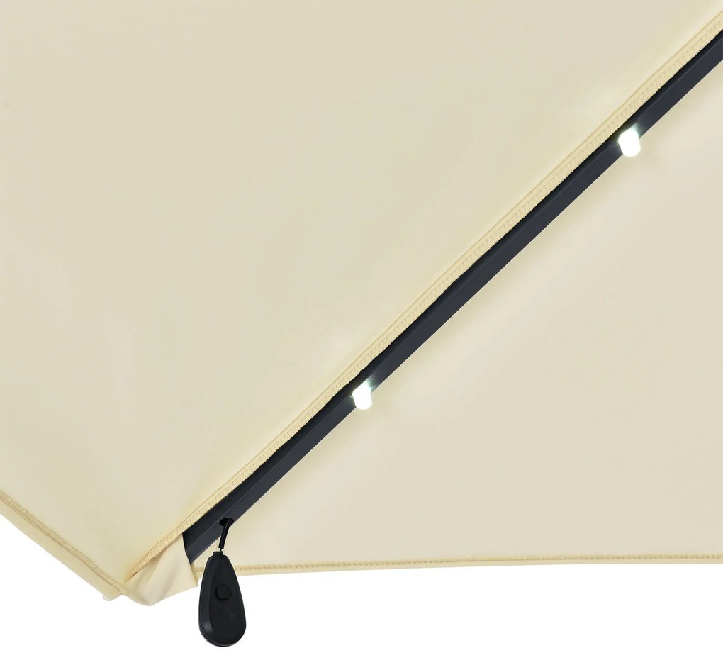 Jusky Umbrela de soare LED Brazilia 3,5 m - crem