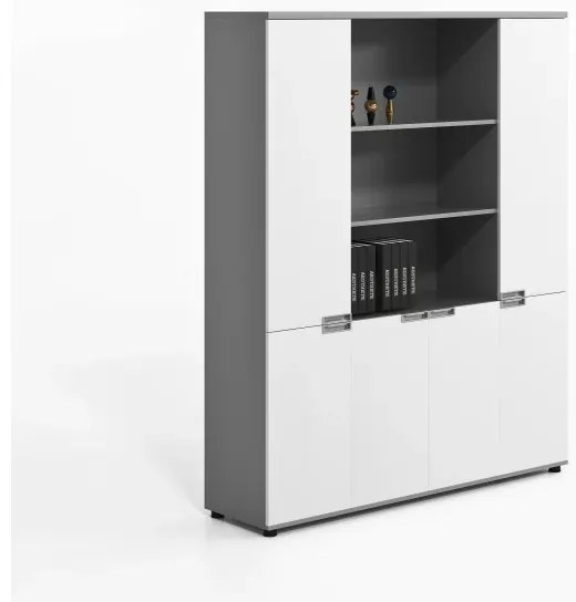 Dulap cu 4 usi si biblioteca integrată  ,design modern și elegant ,calitate premium , dimensiuni 1600*400*2000