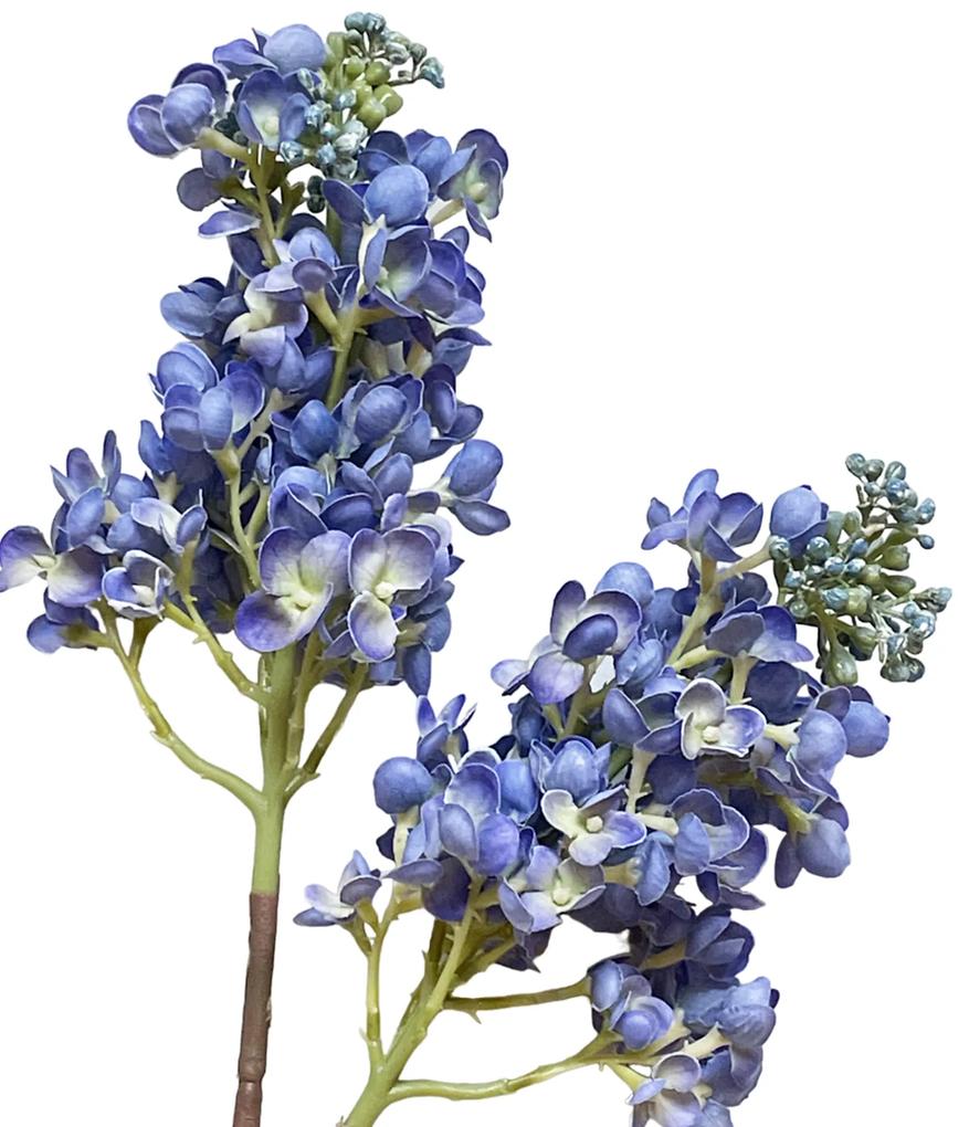 Creanga cu flori liliac albastre artificiale, CHARM, 60cm