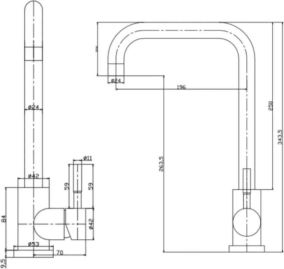Baterie bucătărie - 99 oțel inoxidabil Negru satinat P14A