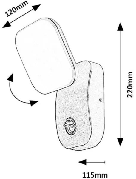 Aplică LED de exterior cu senzor Rabalux 77058 ODIEL LED/12W/230V IP44