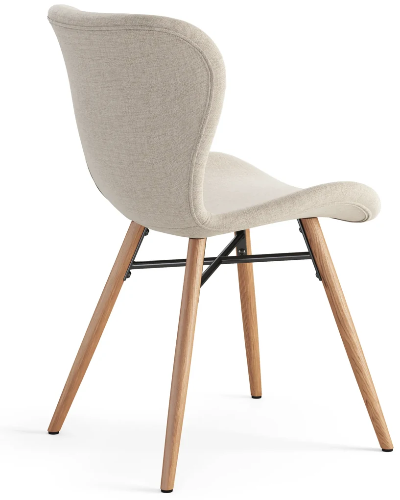 MAZZONI EXPORT ALTEA Bej (material Rio 40)/picioare stejar natural - SCAUN MODERN PENTRU LIVING/SUFRAGERIE/BUCĂTĂRIE/BIROU