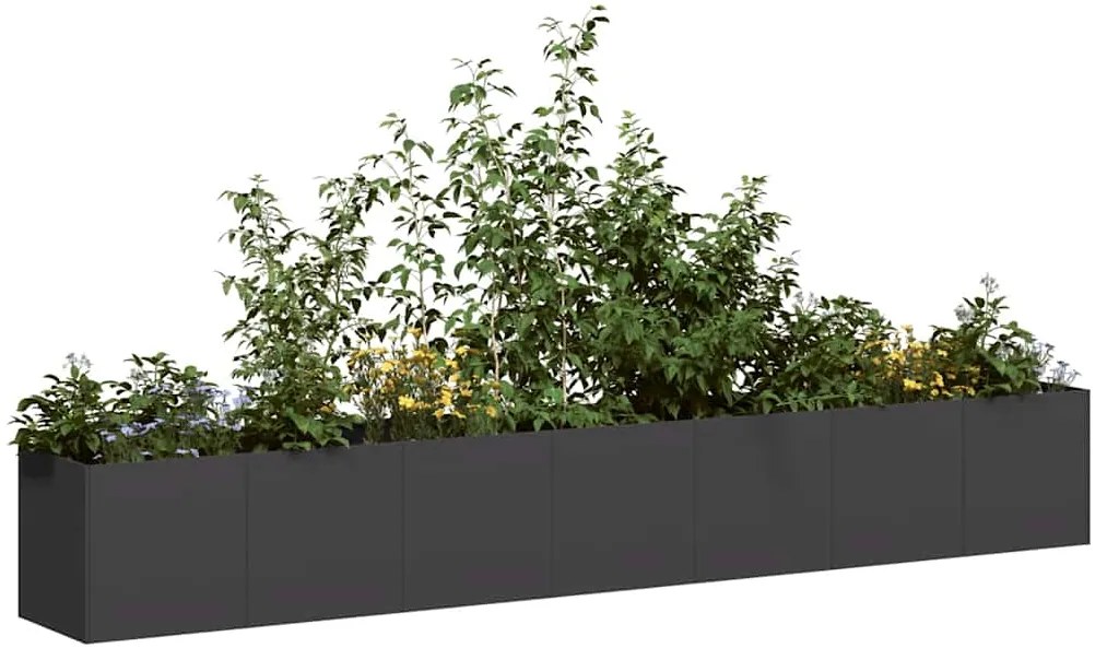 vidaXL Jardinier negru 280x40x40 cm Oțel laminat la rece