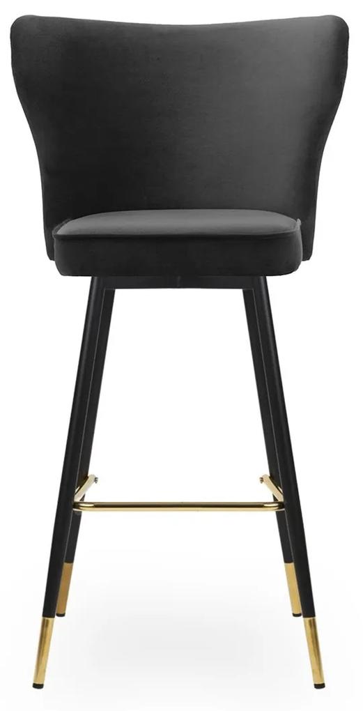 Scaun de bar Modena negru picioare negru/gold - H70 cm