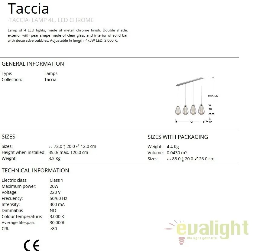 Lustra LED design modern Taccia 4L SV-394460