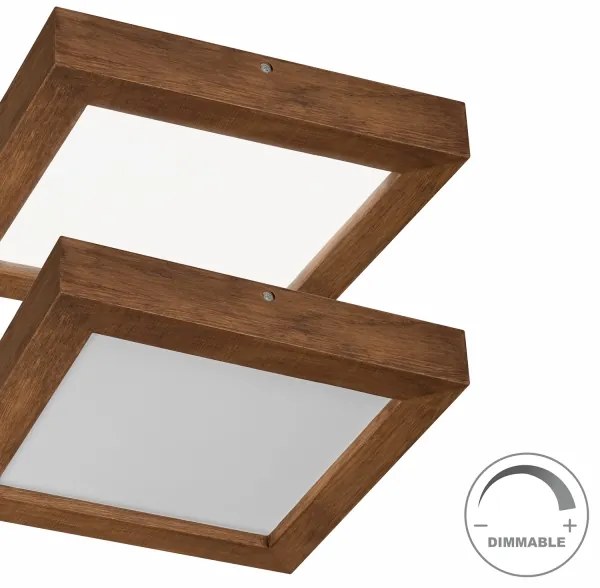 Plafonieră LED dimabilă Brilagi WOODY FRAME LED/24W/230V stejar 30x30 cm IP44 + telecomandă