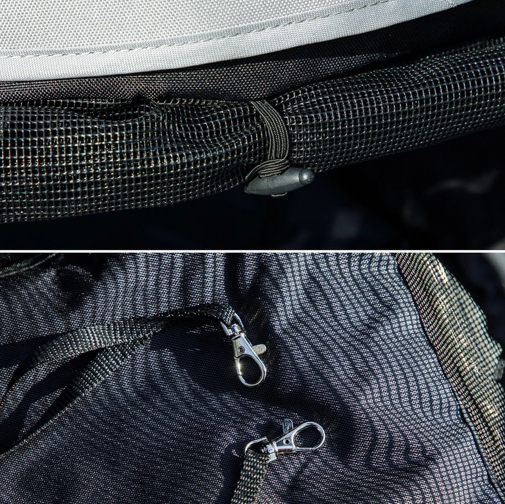 PawHut Cărucior pentru animale de companie, lese de siguranță, ferestre din plasă, 76L x 44B x 103H cm, Bleumarin | Aosom Romania