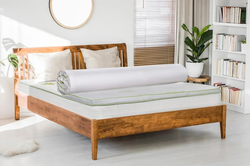 Topper saltea Aloe Vera Therapy Memory Arctic Gel 7 zone de confort, Green Future, 140x200 cm
