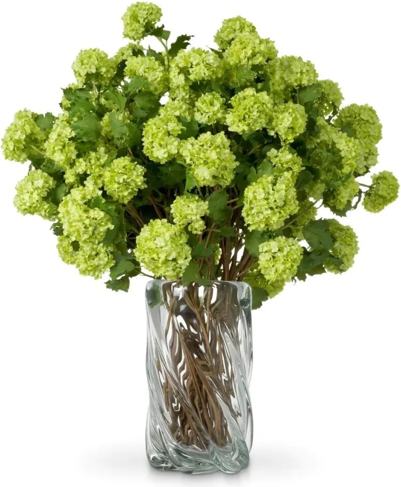 Buchet artificial LUX din 36 fire Hortensii verzi, Hydrangeas snowball