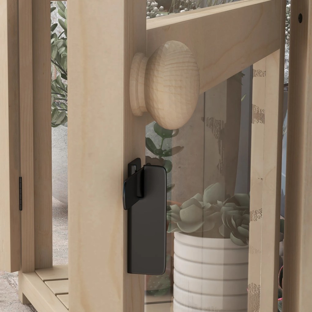 Outsunny Răsadniță pat de cultivare, rezistent la intemperii, 2 niveluri, lemn de brad, 103 x 61 x 103 cm, natural | Aosom Romania