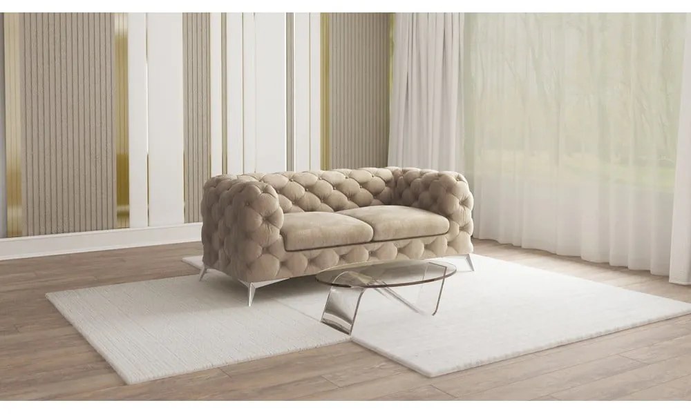 Canapea grej cu tapițerie din catifea 185 cm Chelsea – Ropez