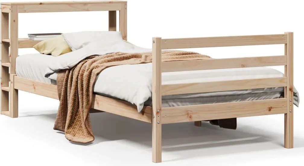 vidaXL Cadru pat fără saltea, 100x200 cm, lemn masiv pin