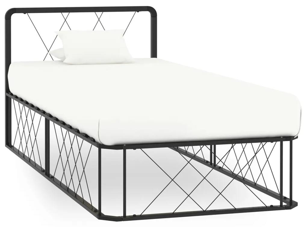 284588 vidaXL Cadru de pat, negru, 100 x 200 cm, metal