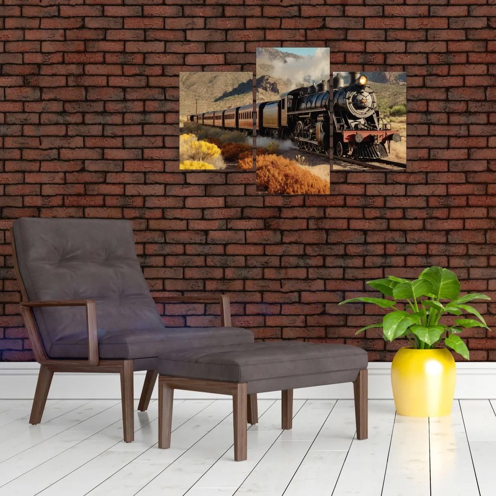 Tablou - Locomotivă cu aburi (90x60 cm)