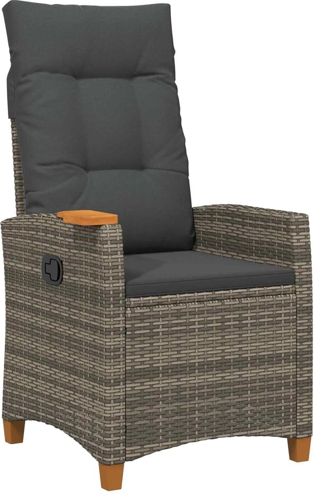 vidaXL Scaun reclinabil cu placă pentru ceai cu pernă 62 x 64 x 112 cm