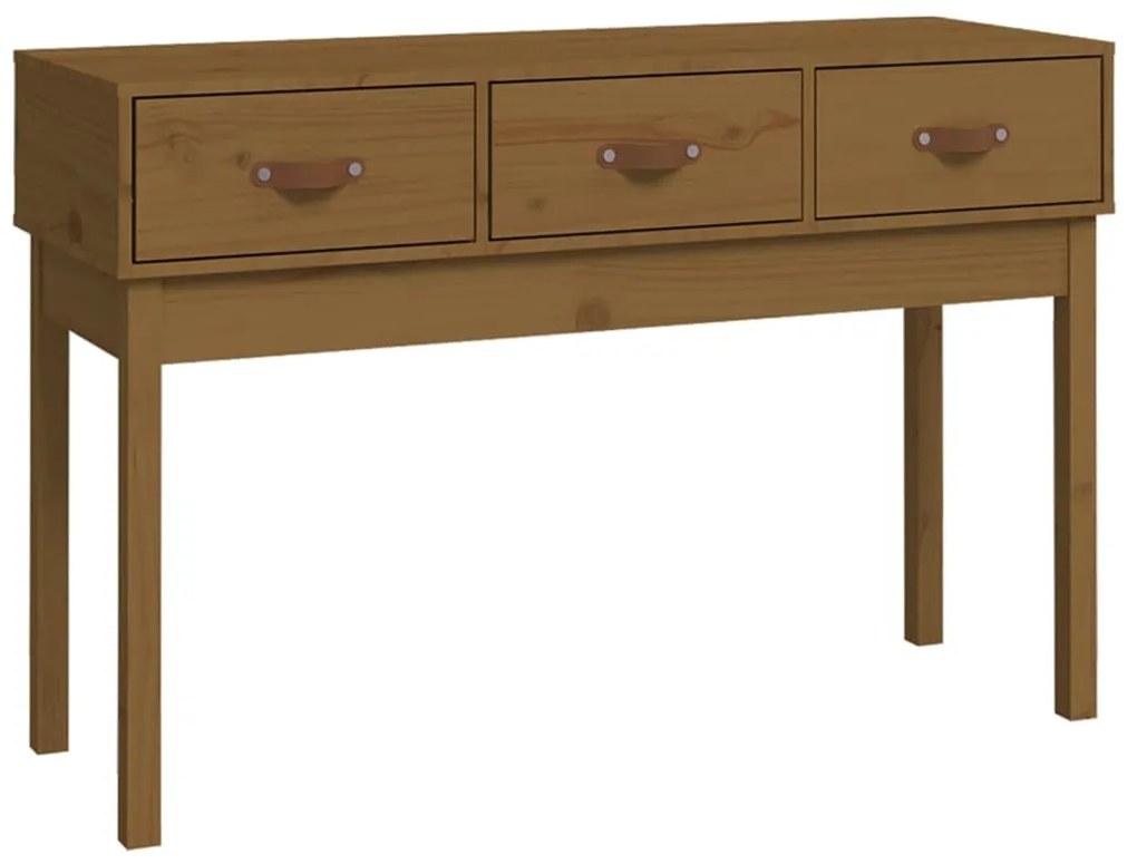 vidaXL Masă consolă, maro miere, 114x40x75 cm, lemn masiv de pin