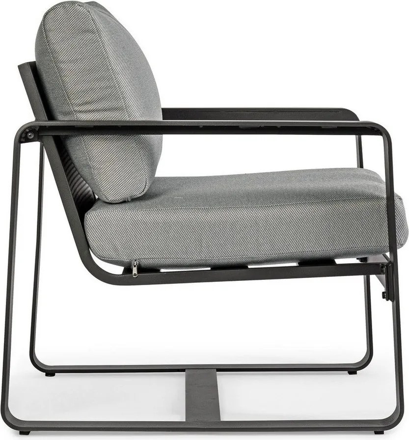 Fotoliu de grădină gri din metal Merrigan – Bizzotto