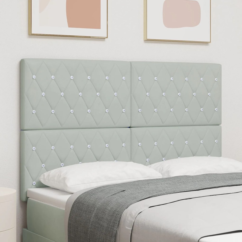 vidaXL Tăblie din Catifea Argyle Manual Gri deschis 140 cm Catifea