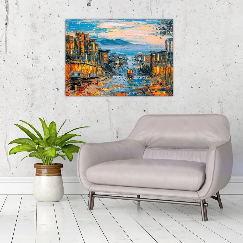 Tablou pe sticlă - Telecabină, San Francisco (70x50 cm)