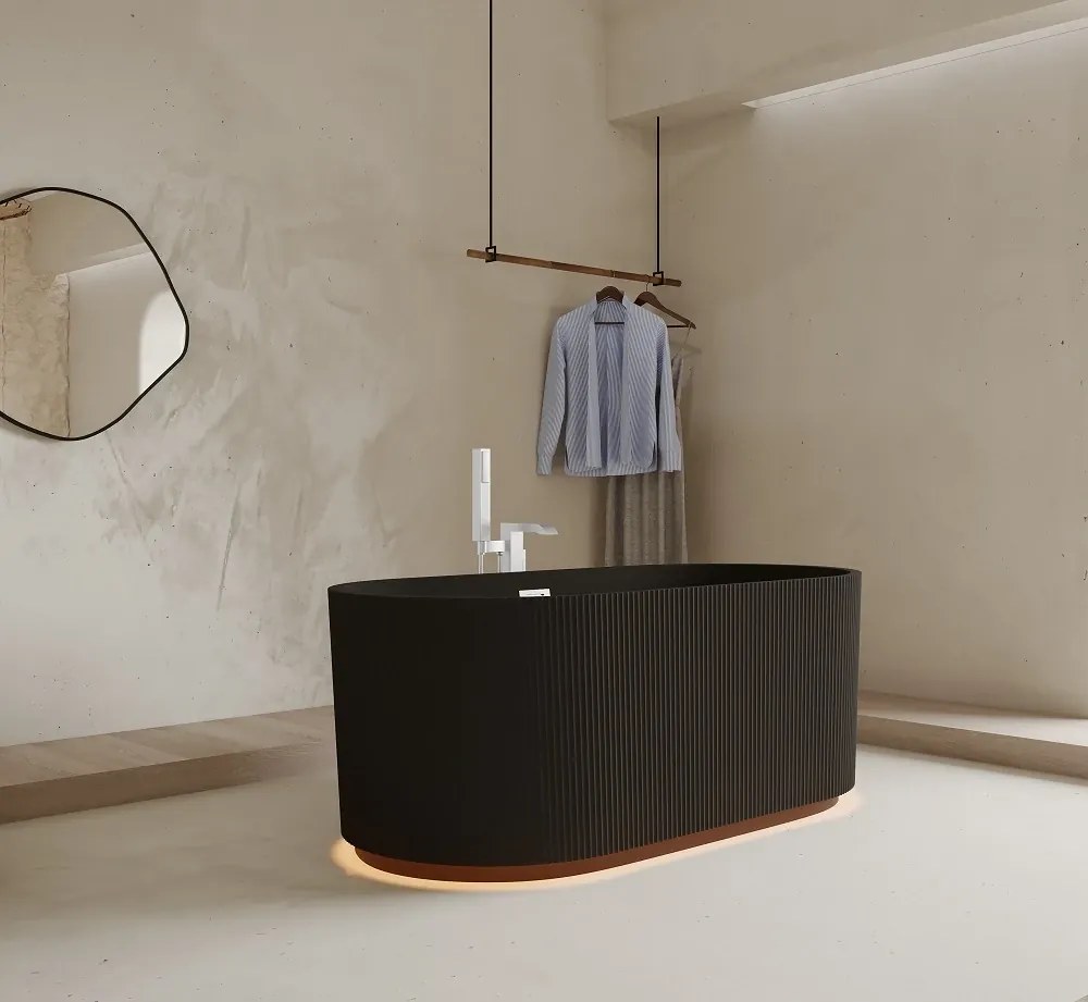 Cada acril freestanding Calliope LED, iluminare LED, Negru, 150 cm, 5020 LED