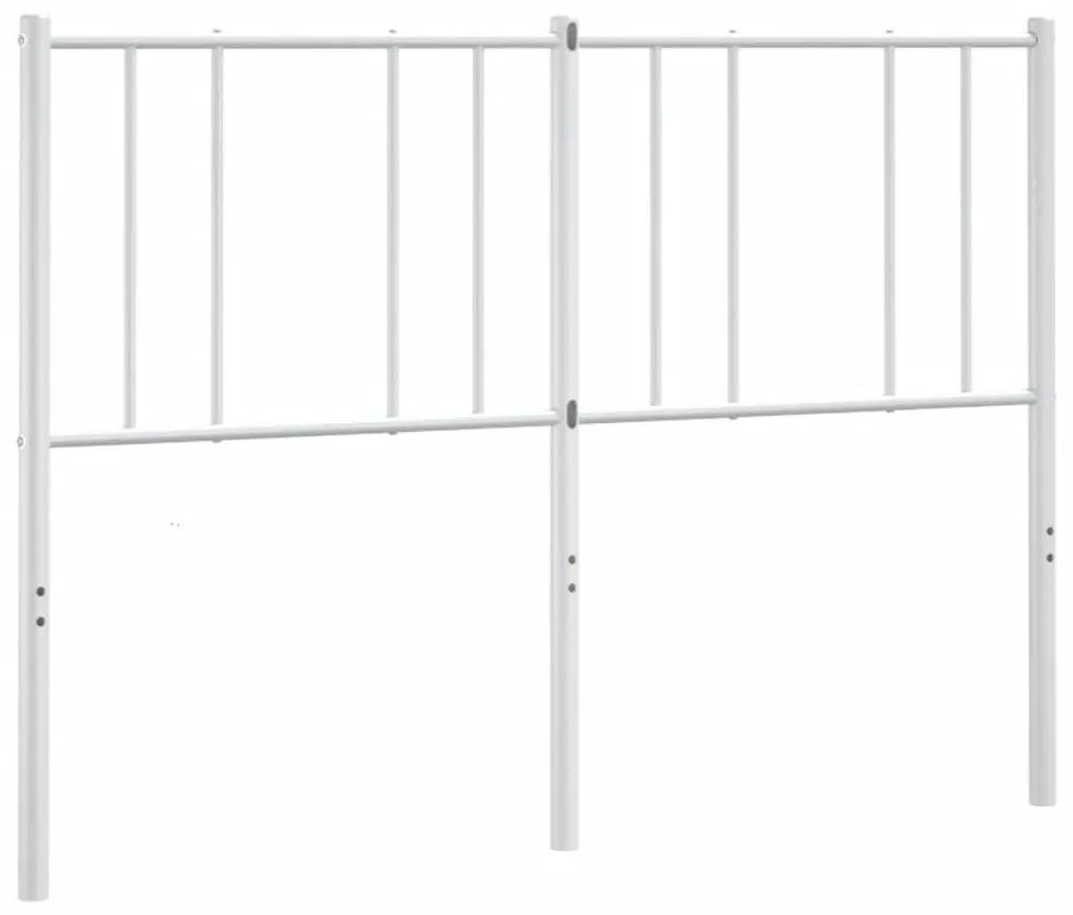 352564 vidaXL Tăblie de pat metalică, alb, 160 cm
