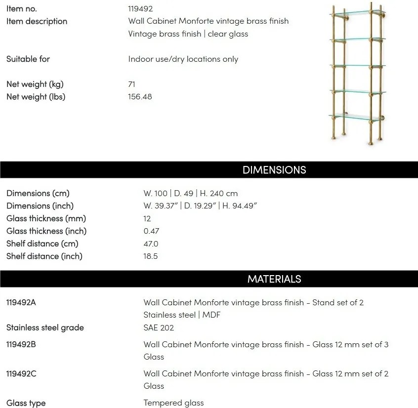 Raft de perete design LUX Monforte