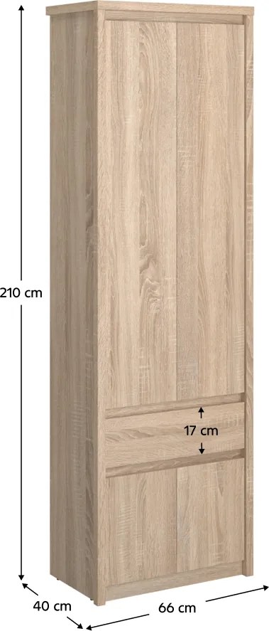 Dulap pentru umeraşe 4D1S/70, stejar sonoma, NORTY TYP 22