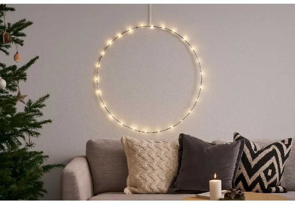 Decorațiune suspendată cu LED CIRCLE Ø 70 cm, argintiu
