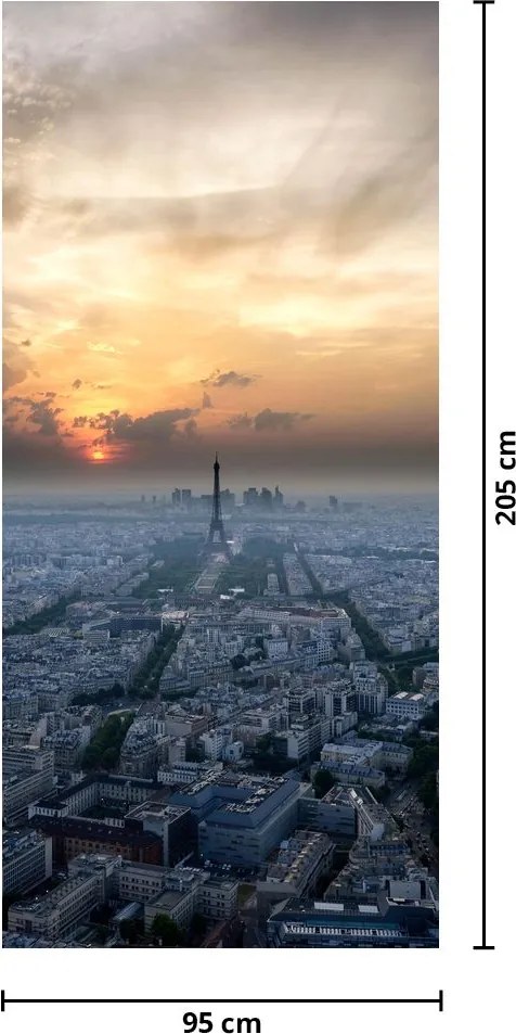Fototapet pentru ușă - Parisul de sus (95x205cm)