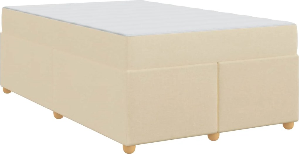 vidaXL Cadru de pat cu saltea Crem 120 x 190 cm țesătură