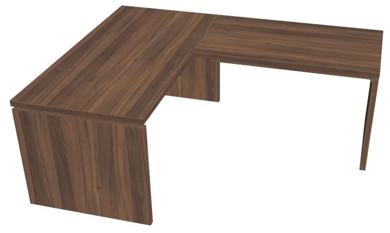 Masă ergonomica Verno 160 x 200 cm, dreapta, nuc