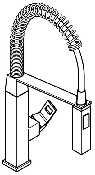 GROHE 31395000 - Baterie pentru chiuvetă EUROCUBE 547 mm, crom lucios