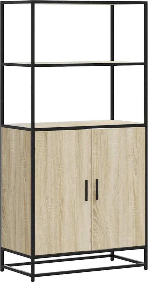 vidaXL Dulapuru Stejar Sonoma 68x35x139 cm lemn și metal prelucrat