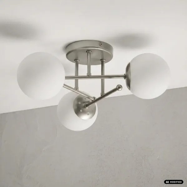 Lustră aplicată MALENA 3xE14/5W/230V crom mat/alb