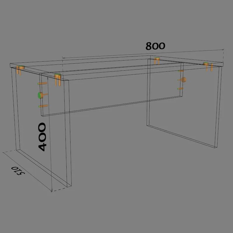 Masuta cafea pentru living, 80 cm x 51 cm x 40 cm, PAL Negru 18 mm