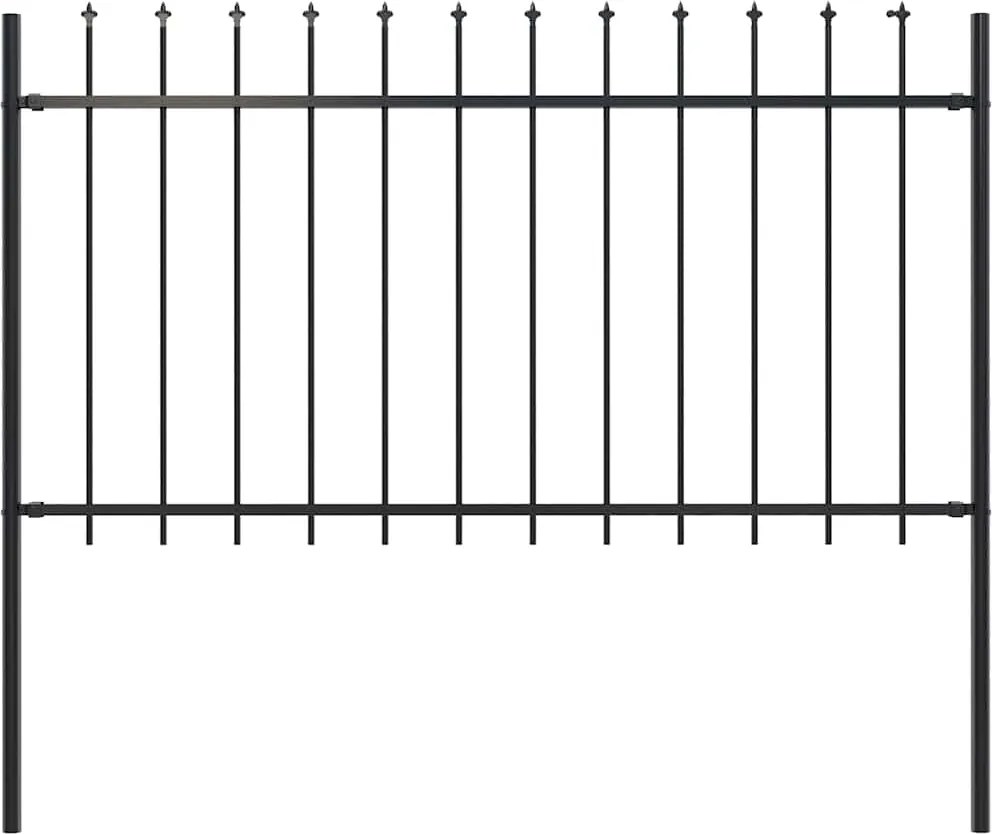 vidaXL Gard de grădină Woerden cu vârf tip suliță din oțel, 181 x 100 cm, negru