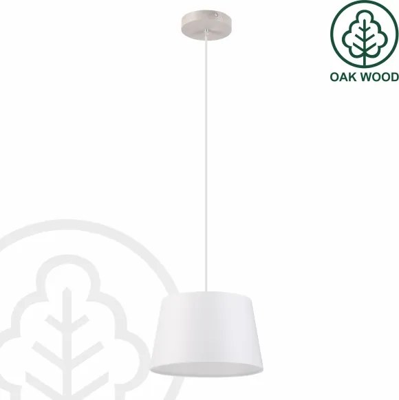 Lustră suspendată pe cablu AIDA 1xE27/60W/230V Ø 25 cm stejar/alb