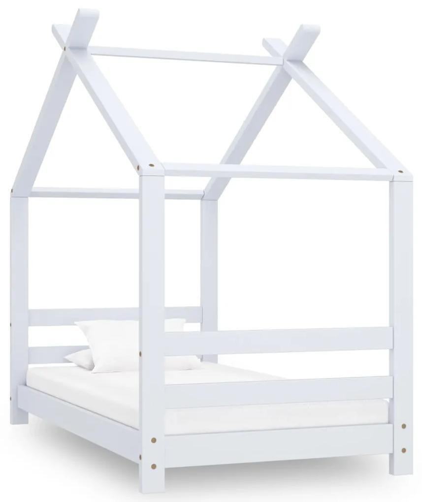 289610 vidaXL Cadru pat de copii, alb, 70 x 140 cm, lemn masiv de pin
