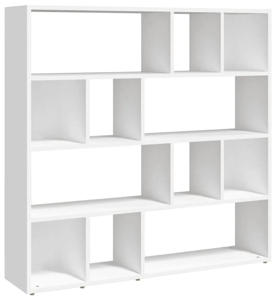 Bibliotecă/separator cameră, alb, 105x24x102 cm