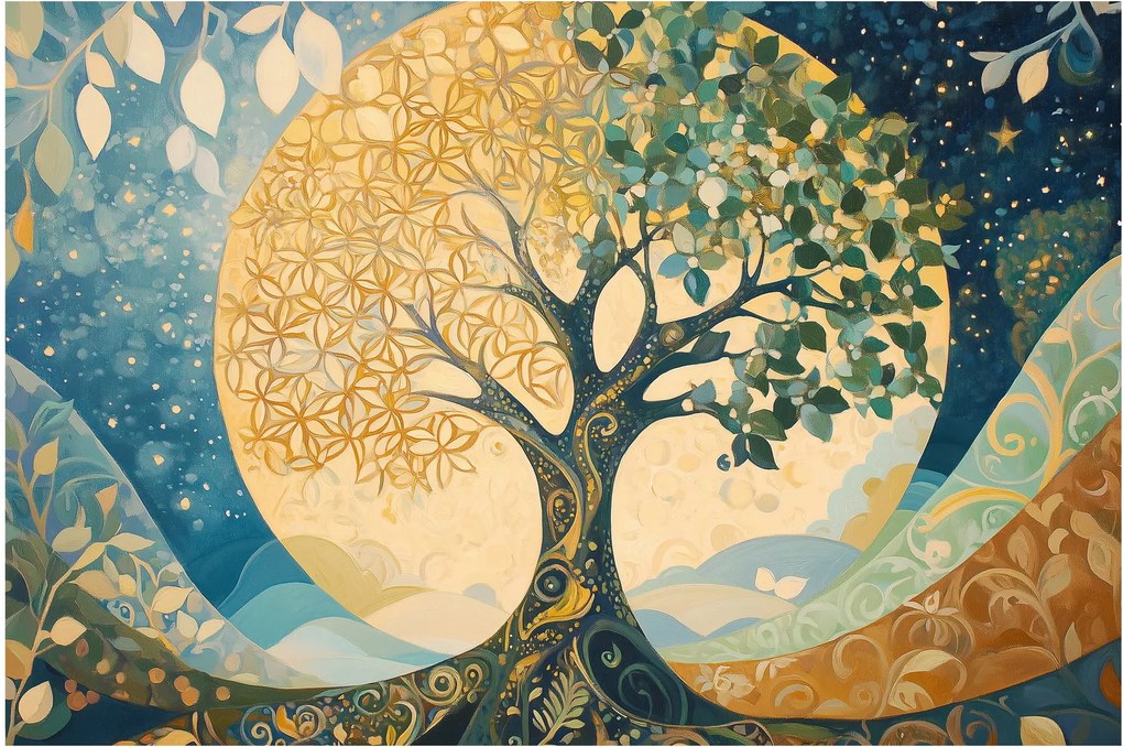 Tablou – Arborele vieții în lună (90x60 cm)