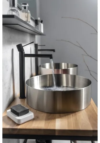 Sapho - Baterie pentru lavoar SOLARIS, 32 cm, negru mat