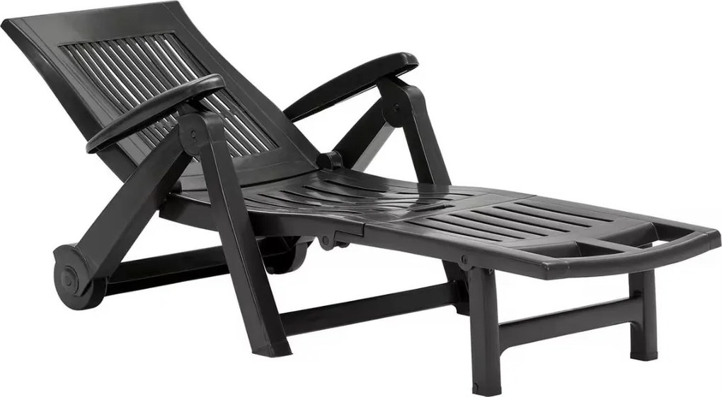 Șezlong de grădină ZIRCONE, 72×195×101 cm, antracit I.P.A.E-Progarden