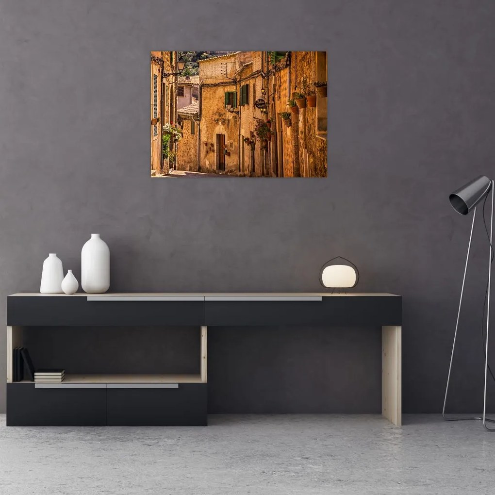 Tablou pe sticlă - Strada din Spania (70x50 cm)